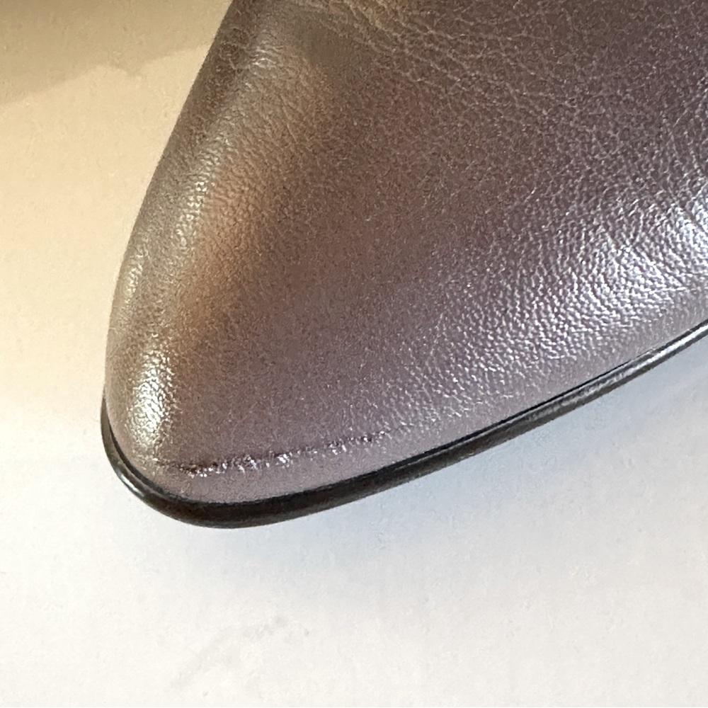 Aquatalia Italian Taupe Leather Heeled Boots 7 - Picture 11 of 11